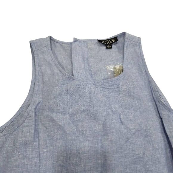 J.Crew Maxine Button-Back Shift Dress Women's Small Blue Linen Sleeveless NWT - Picture 5 of 9